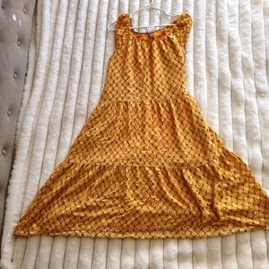 Knox Rose Solaris Maxi Dress Boho Marigold Yellow | Size M